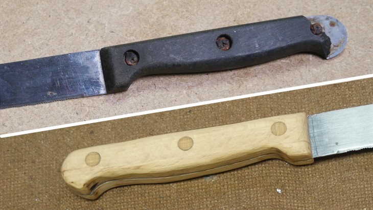 Restauration d'un manche de couteau